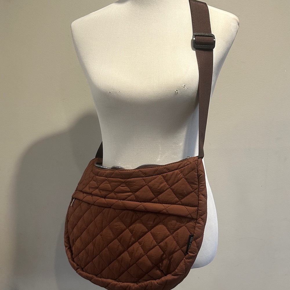 Quilted Brown Crossbody Bag